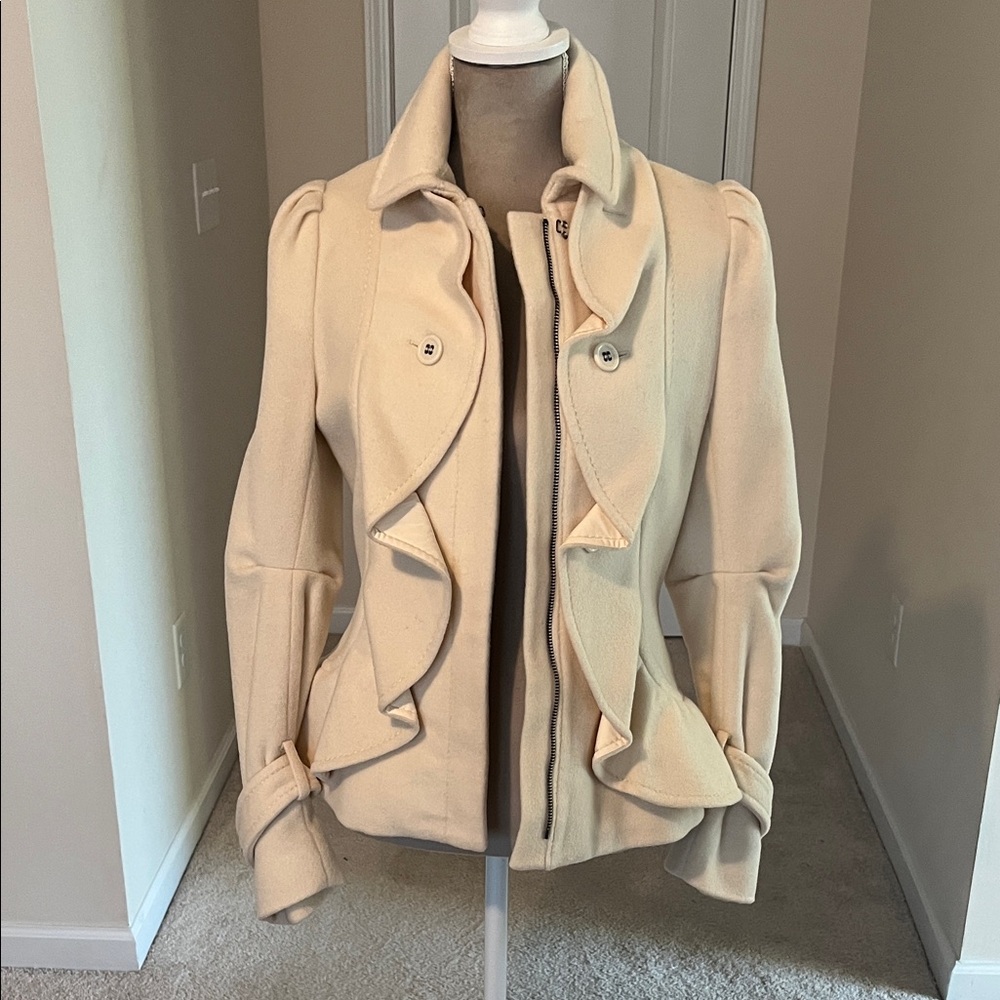 BCBGMaxAzria Cream Trench Coat